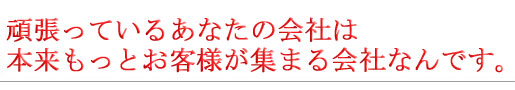 頑張っているあなたの会社は本来もっとお客様が集まる会社なんです。